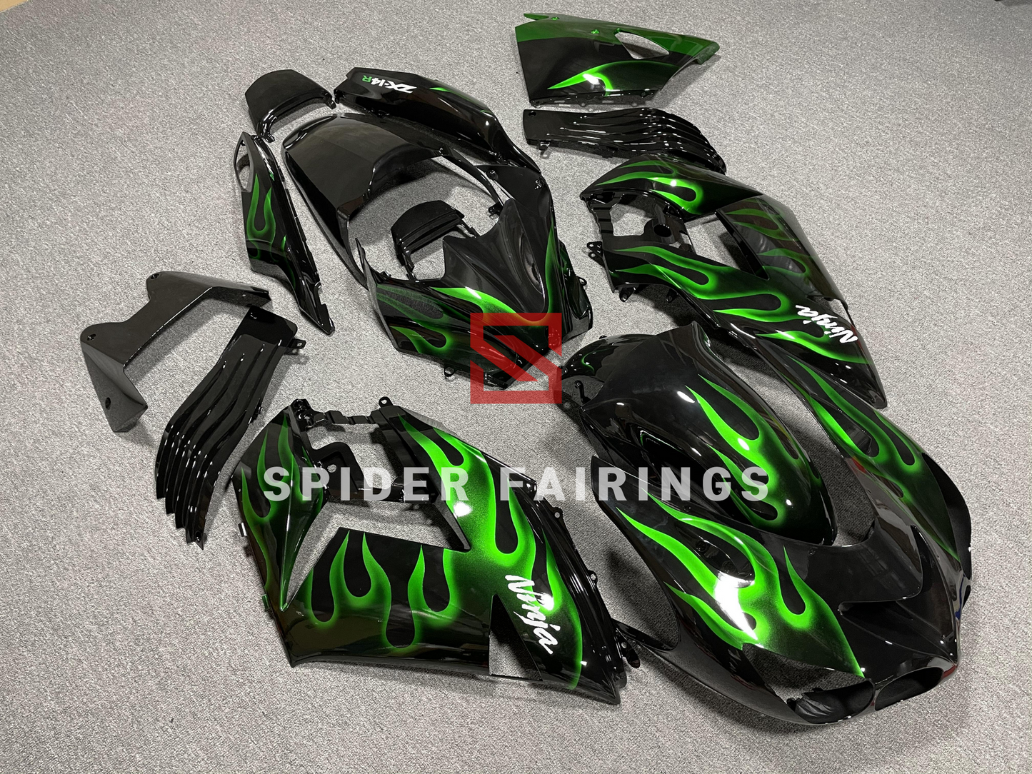 Black and Green Flame-Kawasaki ZX-14R 2006-2011