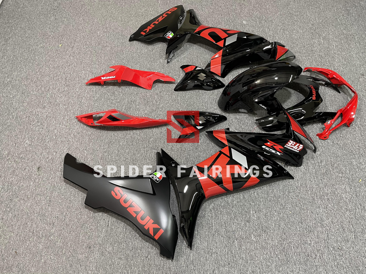 Gloss Black and Red Suzuki GSXR600-750 2011-2019