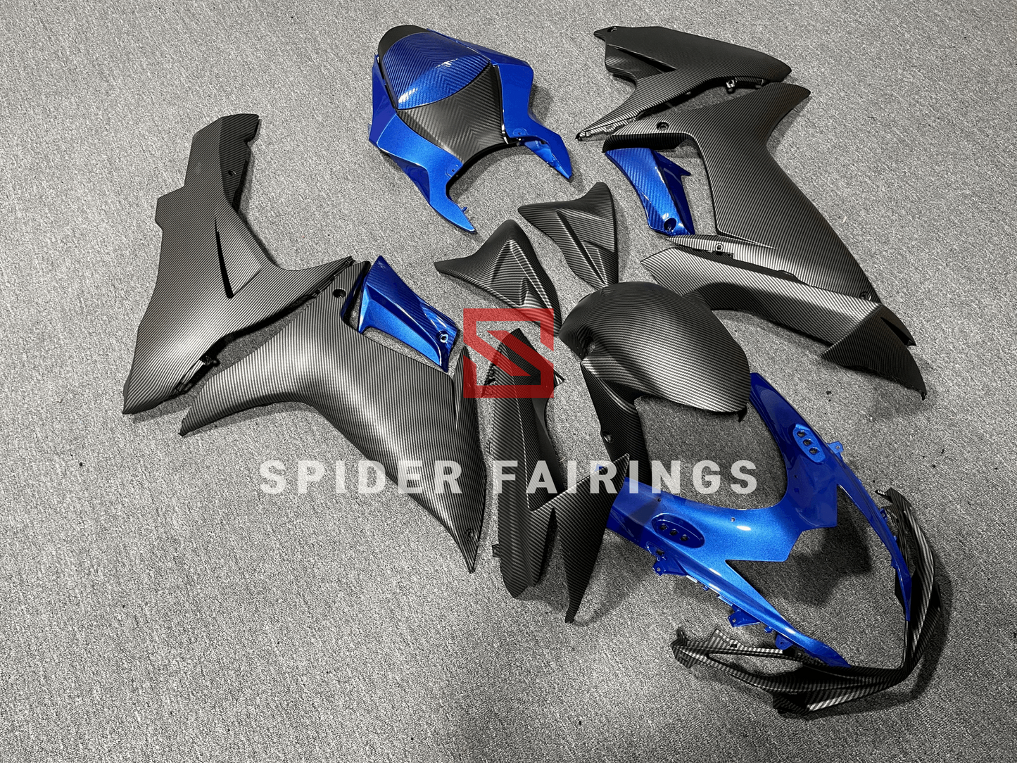 Carbon Fiber Black&Blue-Suzuki GSXR600-750 2011-2019