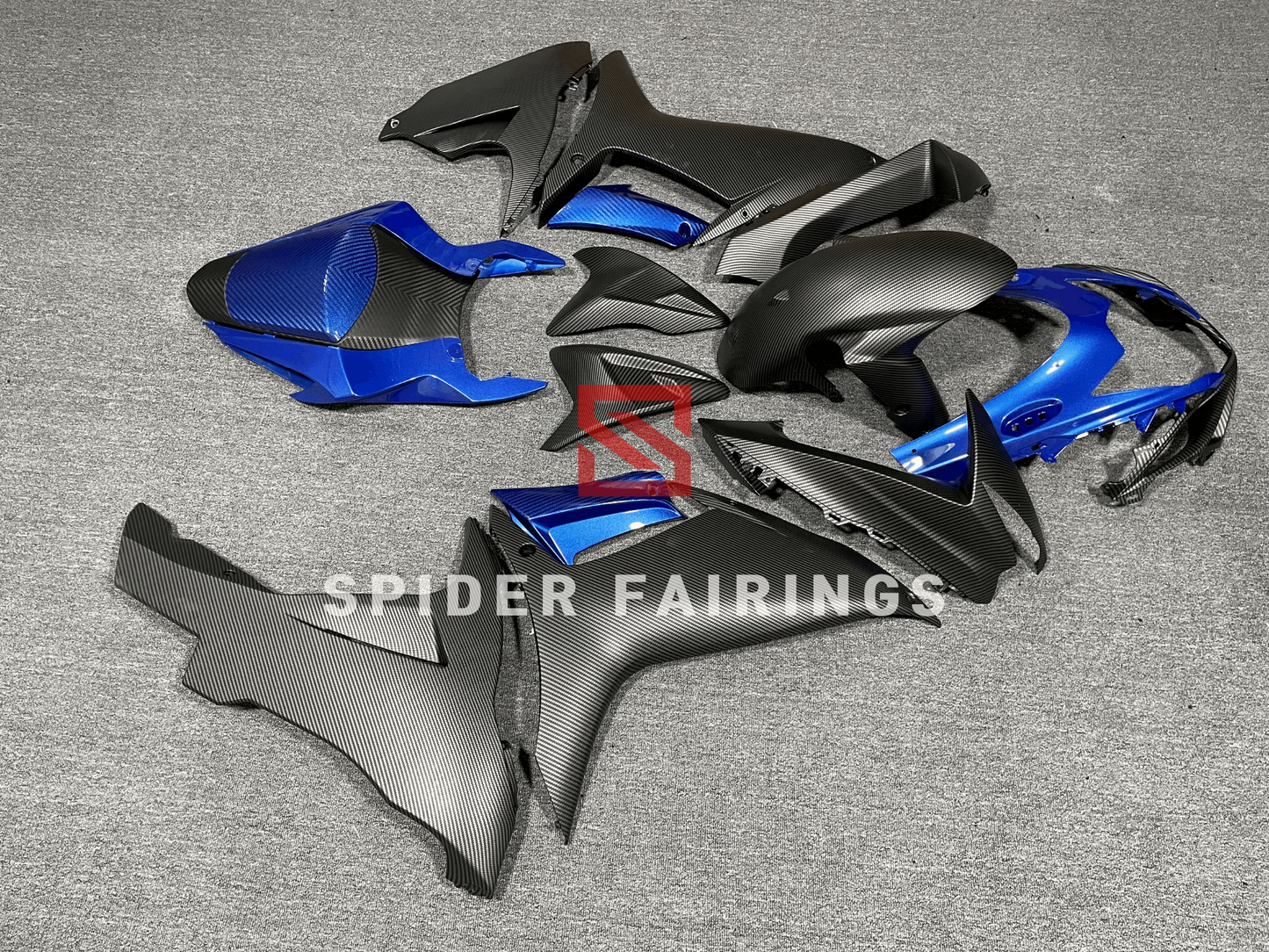 Carbon Fiber Black&Blue-Suzuki GSXR600-750 2011-2019