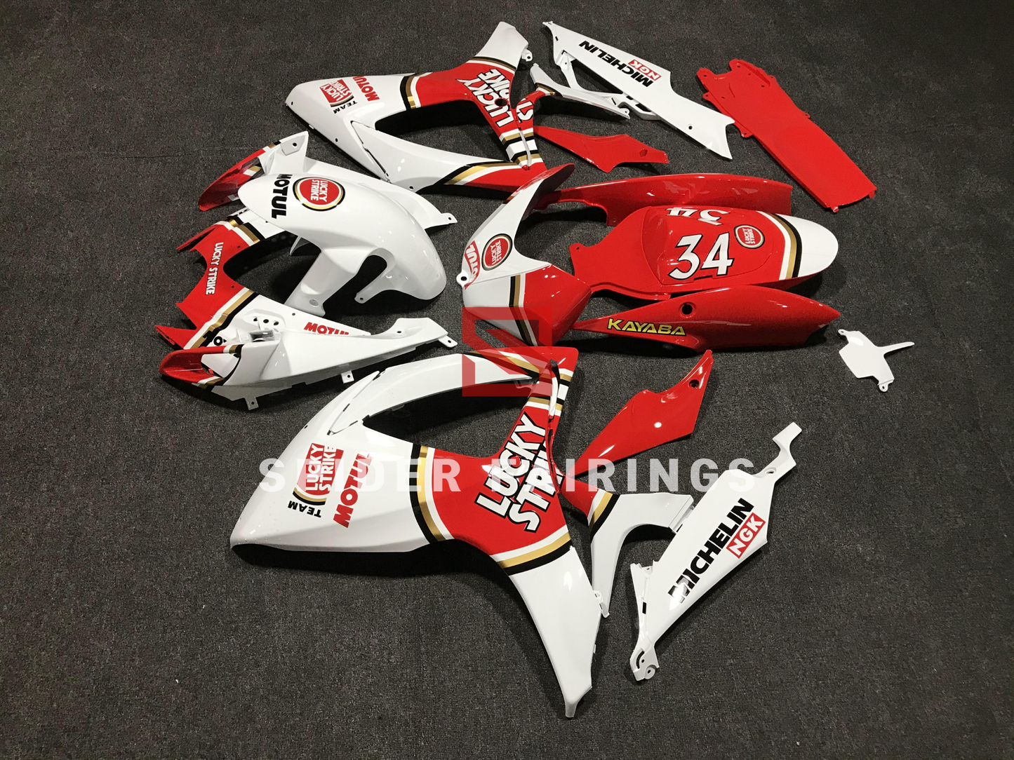 White and Red Lucky Strike-Suzuki GSXR600-750 2006-2007