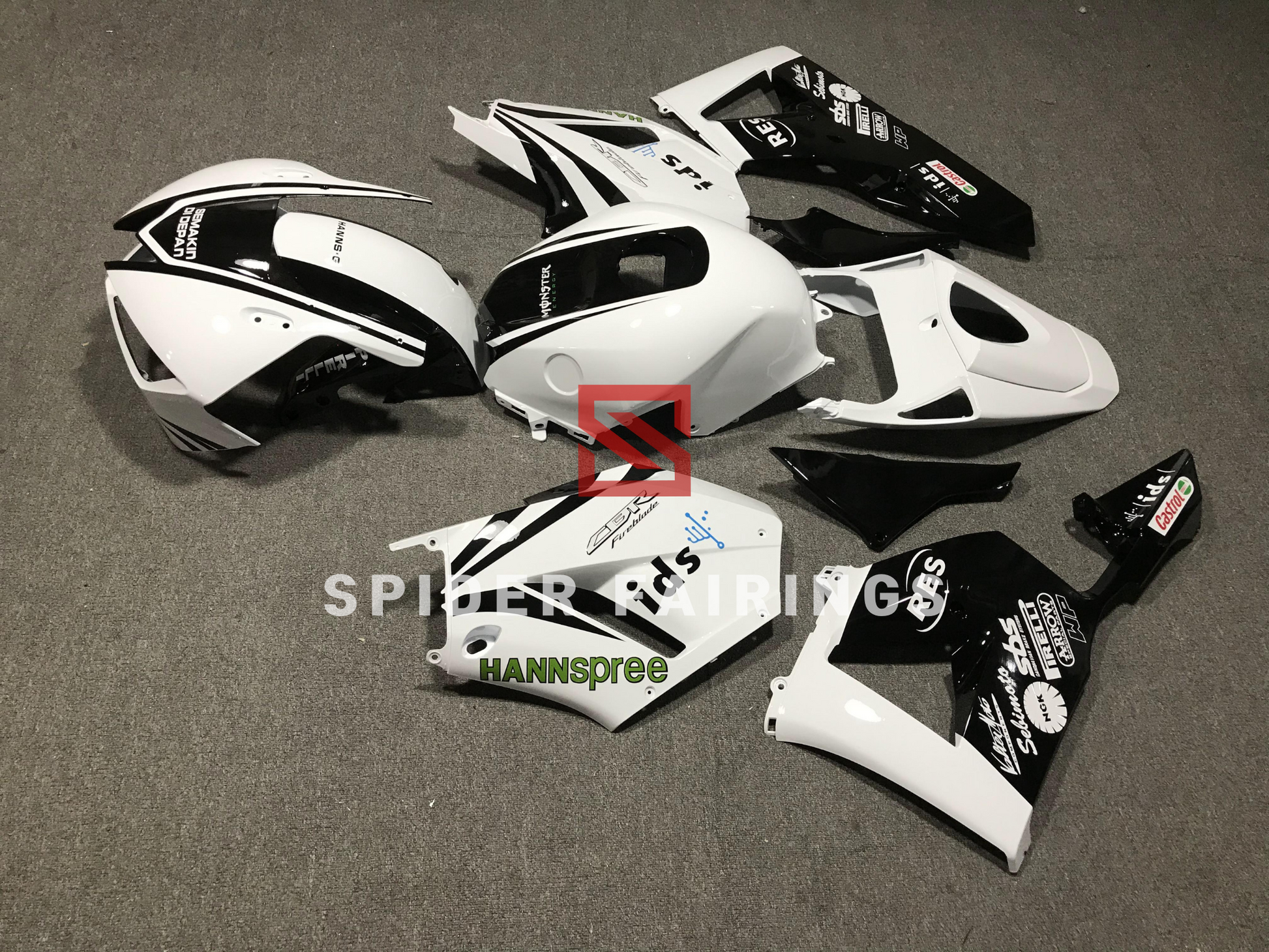 White and Black Hannspree-Honda CBR600RR 2013-2019