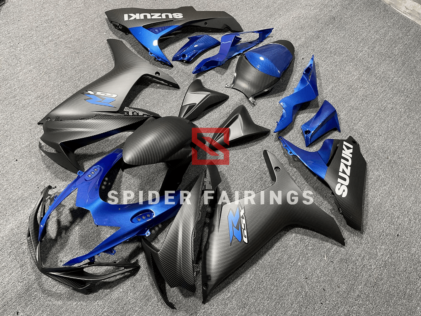 Carbon Fiber Black and Blue GSXR600-750 2011-2019