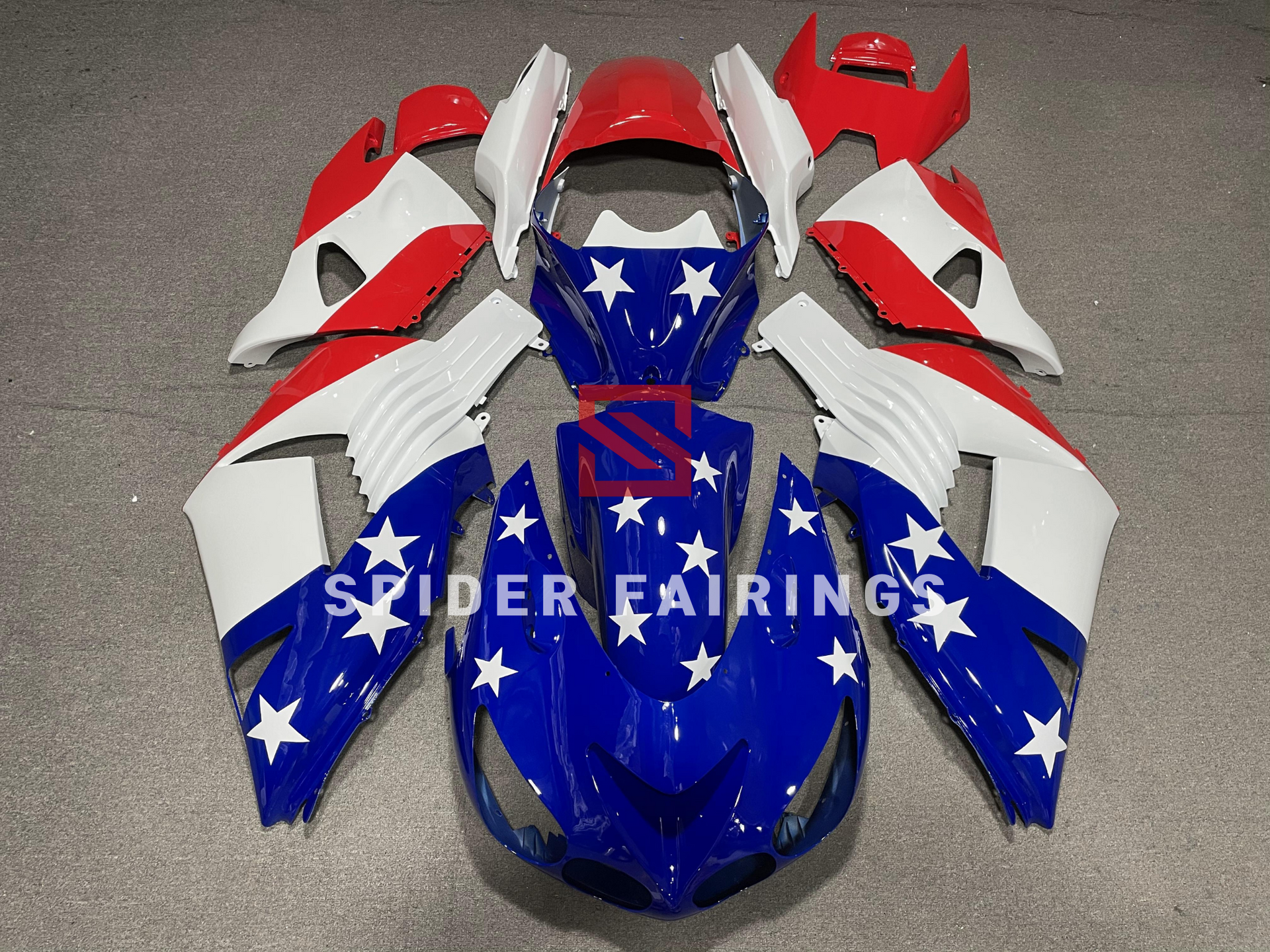 Blue and White Five-Pointed Star-Kawasaki ZX-14R 2006-2011
