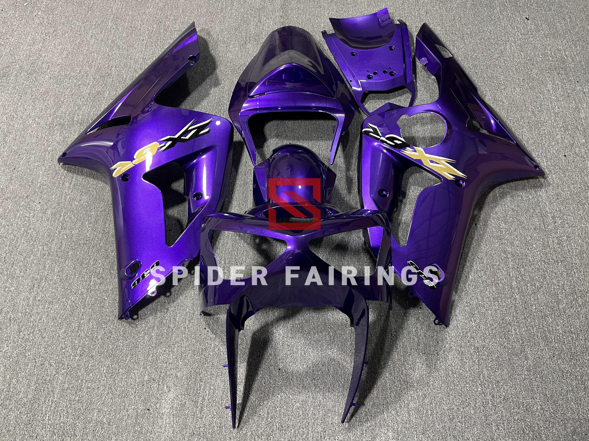 02zx Color Gloss Violet Blue-Kawasaki ZX-6R/636R 2003-2004 – SpiderFairings