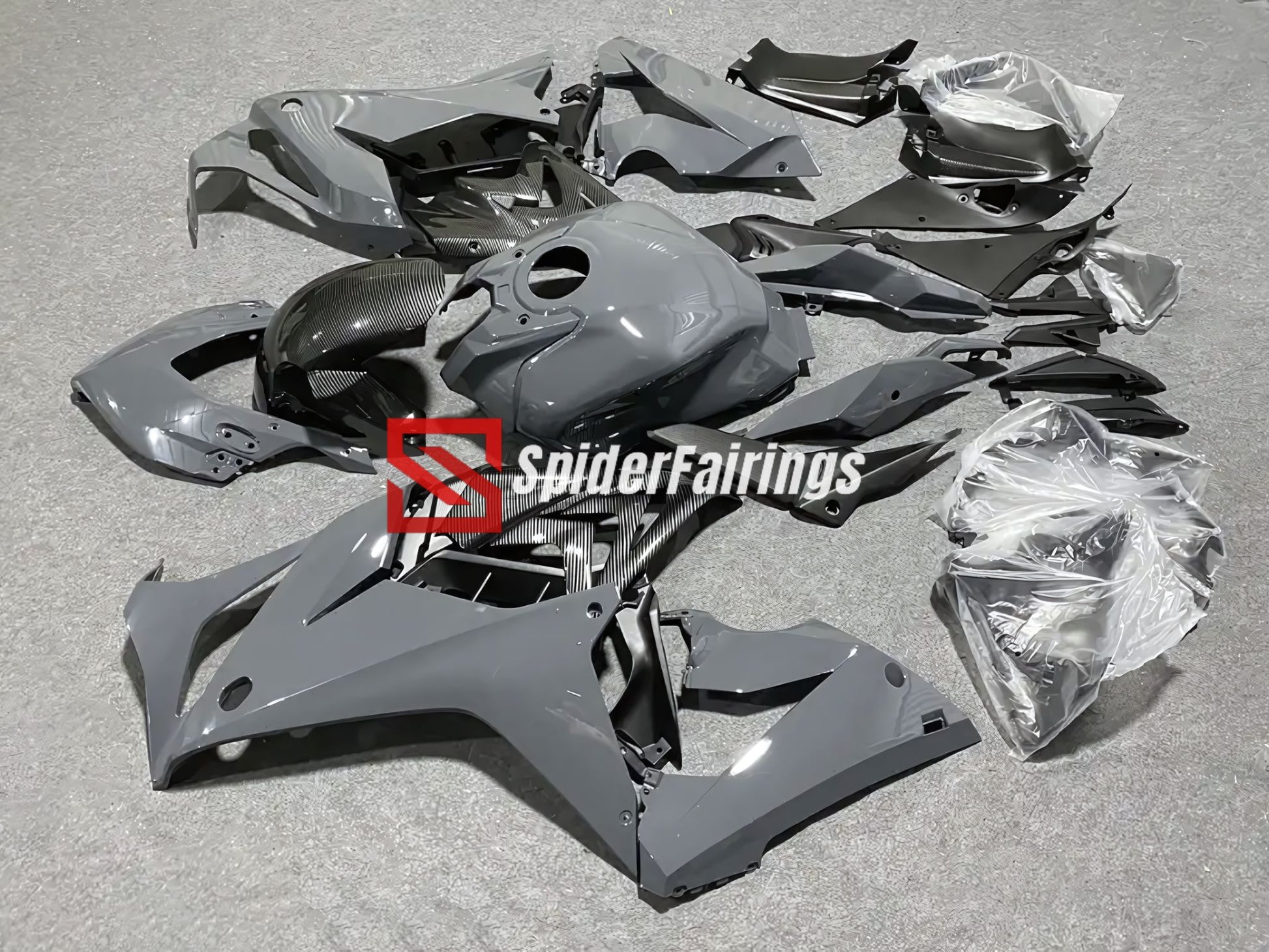 Grey Carbon Fiber Side-Honda CBR650R 2019-2023