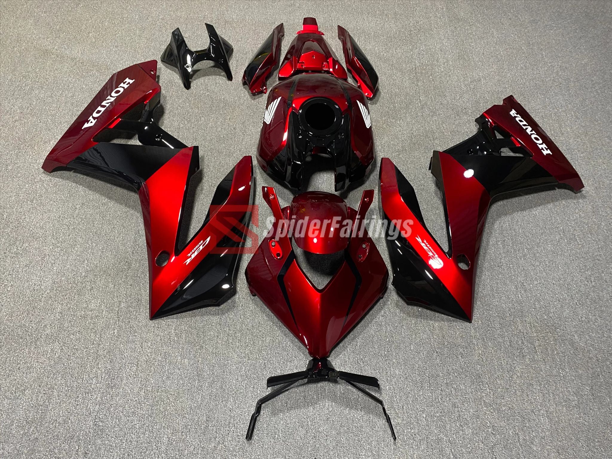 HONDA CBR カウル 黒/赤 Candy Red And BLack-Honda CBR650R 2024-2025 – SpiderFairings