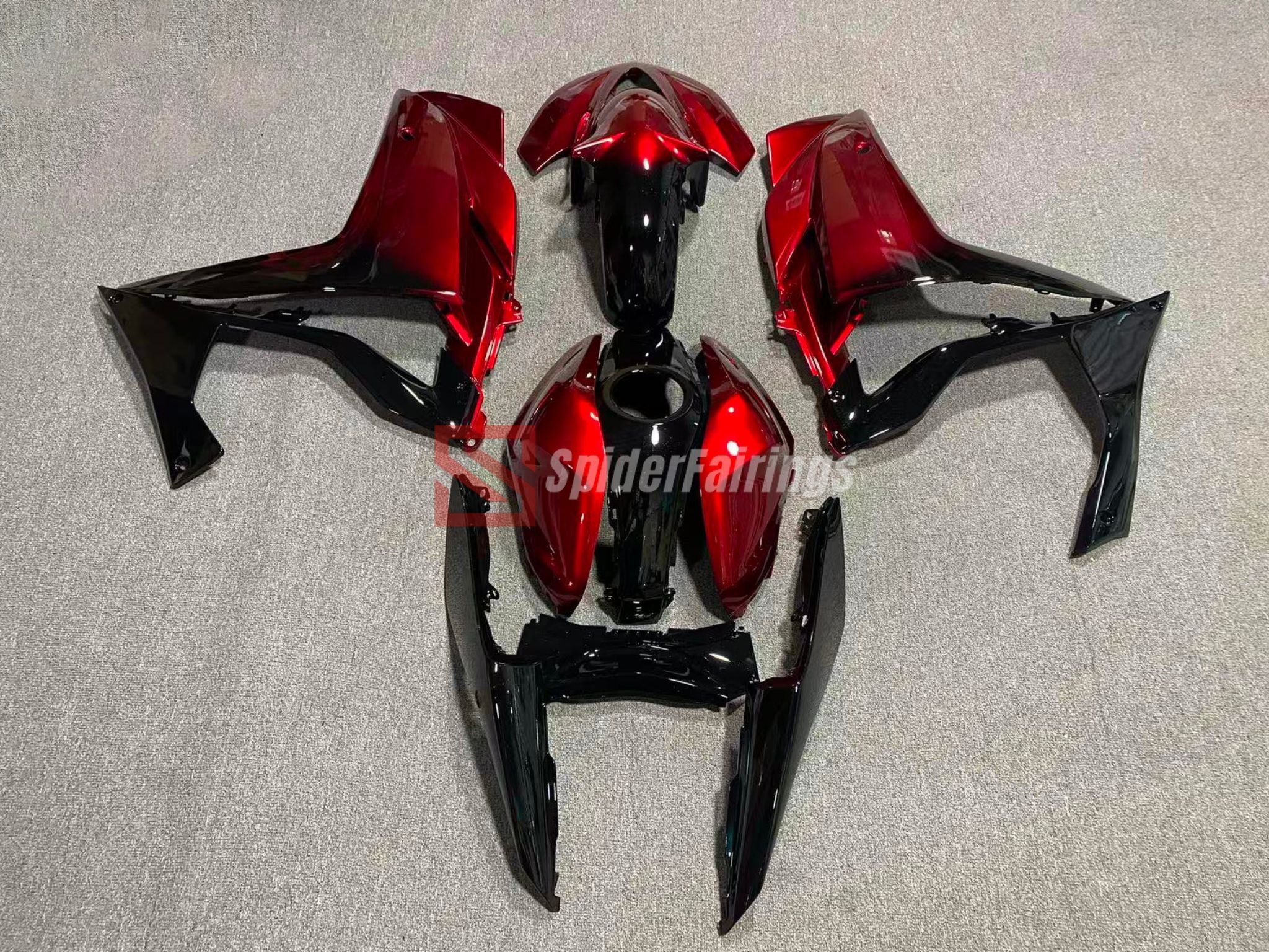 YAMAHA カウル レッド・ブラックYB50 Gloss Candy Red To Black Gradient Yamaha Y-R25/R3 2014-2018