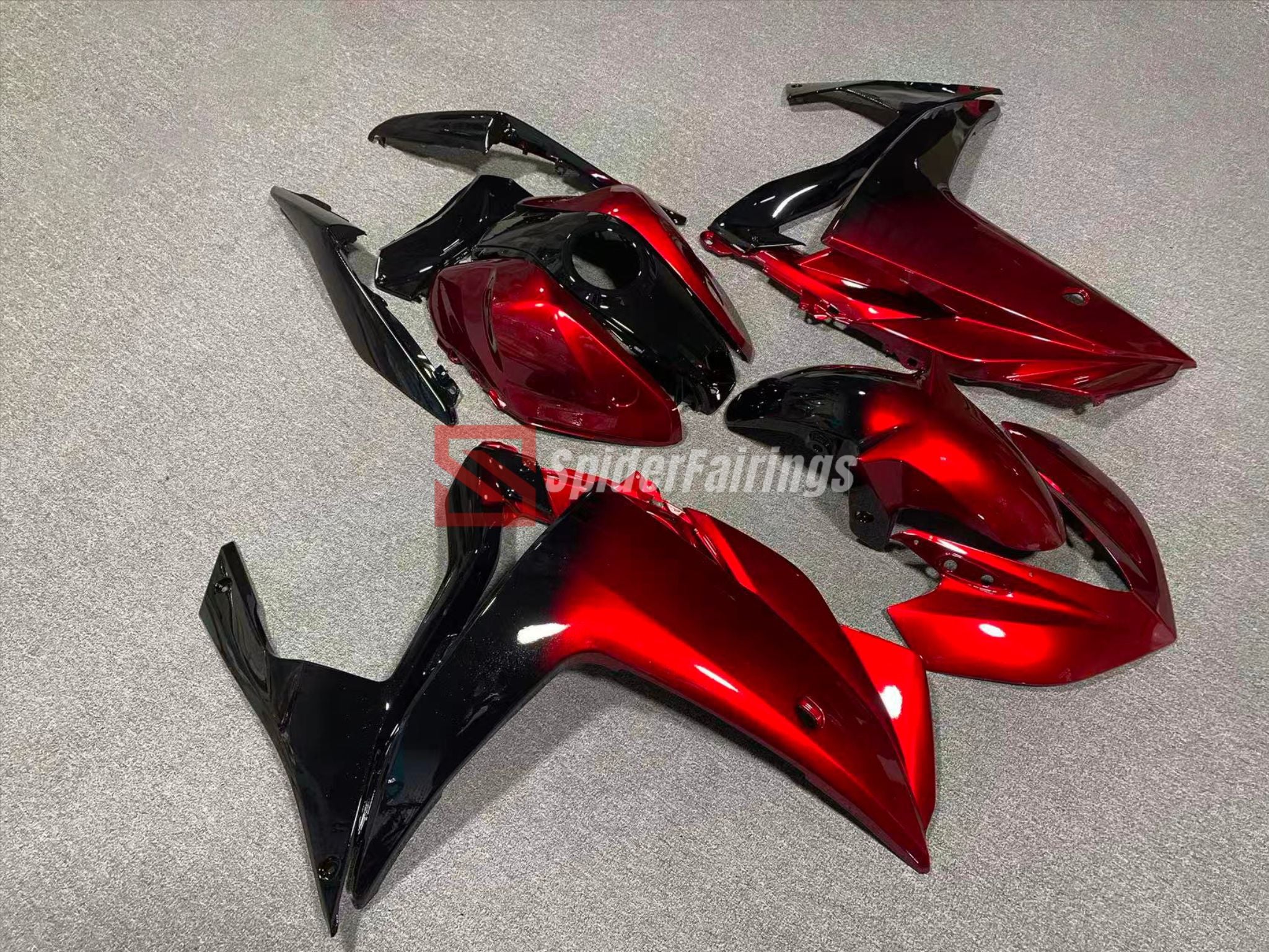Gloss Candy Red To Black Gradient Yamaha Y-R25/R3 2014-2018