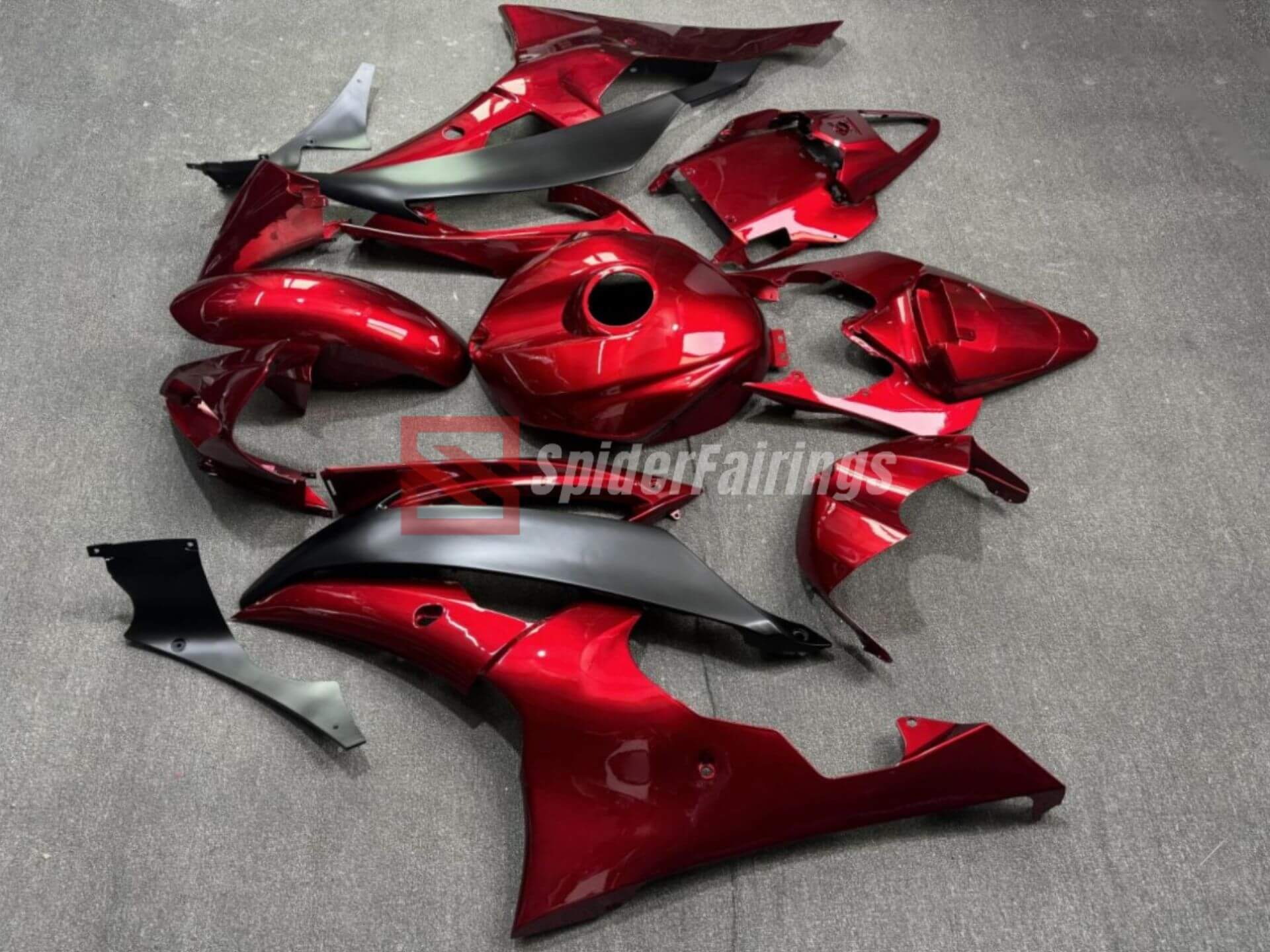 Candy Red and Matte Black -Yamaha YZF R6 2008-2016 – SpiderFairings