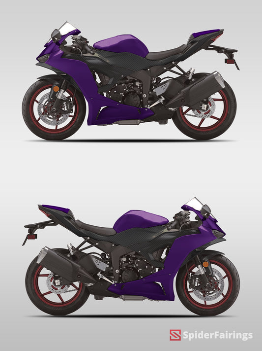 Glossy Midnight Purple and Carbon Fiber – Kawasaki ZX-6R 2024