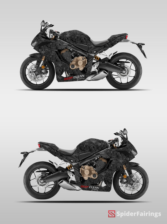 Black Forged Fiber with business decal- Honda CBR650R-2021-2023