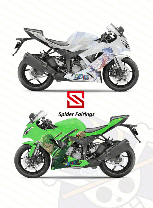 Custom Luffy Gear5 and Roronoa Zoro Fairings-Kawasaki ZX-6R 2013-2018