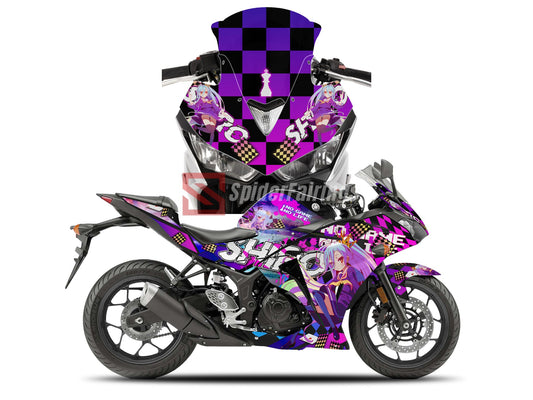 Custom No Game No Life Fairing Kits-Yamaha R3 2014-2018