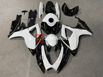 Gloss Black and White with gold-Suzuki GSXR 600-750 2006-2007