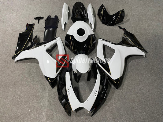Gloss Black and White with gold-Suzuki GSXR 600-750 2006-2007