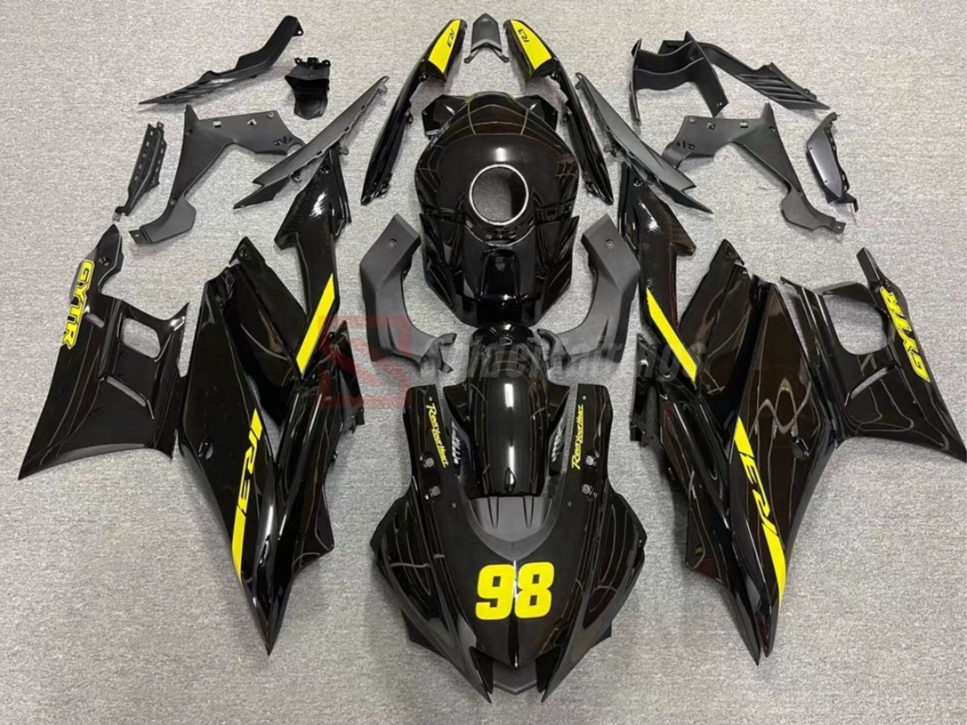 Gloss Black and Yellow-Yamaha R3 2019-2024