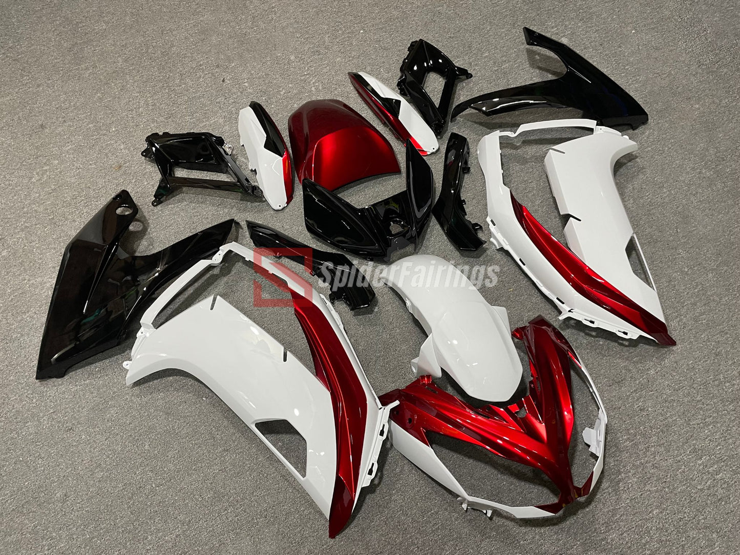 Gloss White and CandyRed-Kawasaki Ninja650R 2012-2016