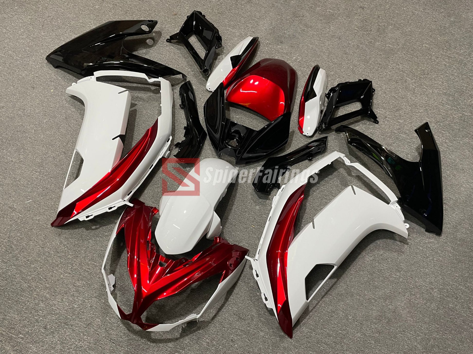 Gloss White and CandyRed-Kawasaki Ninja650R 2012-2016