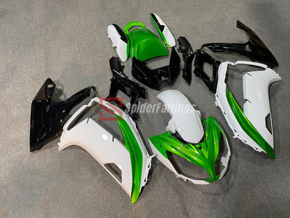 Gloss Candy Green and White-Kawasaki Ninja650R 2012-2016
