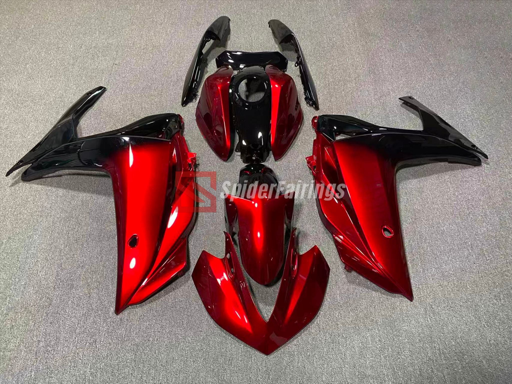 YAMAHA カウル レッド・ブラックYB50 Gloss Candy Red To Black Gradient Yamaha Y-R25/R3 2014-2018