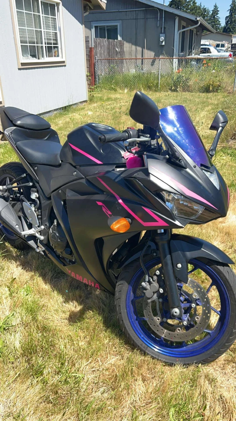 Matte Black and Neon Pink Logo Y-R25/R3 2014-2018 – SpiderFairings