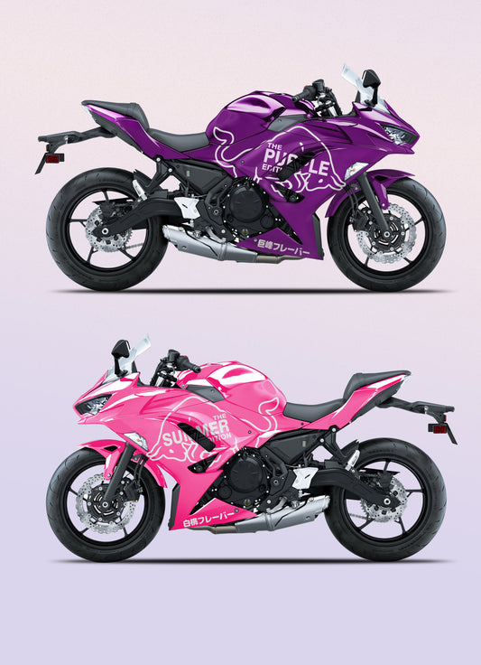 Purple And White Peach Pink Fairings for 2025 Kawasaki Ninja 650