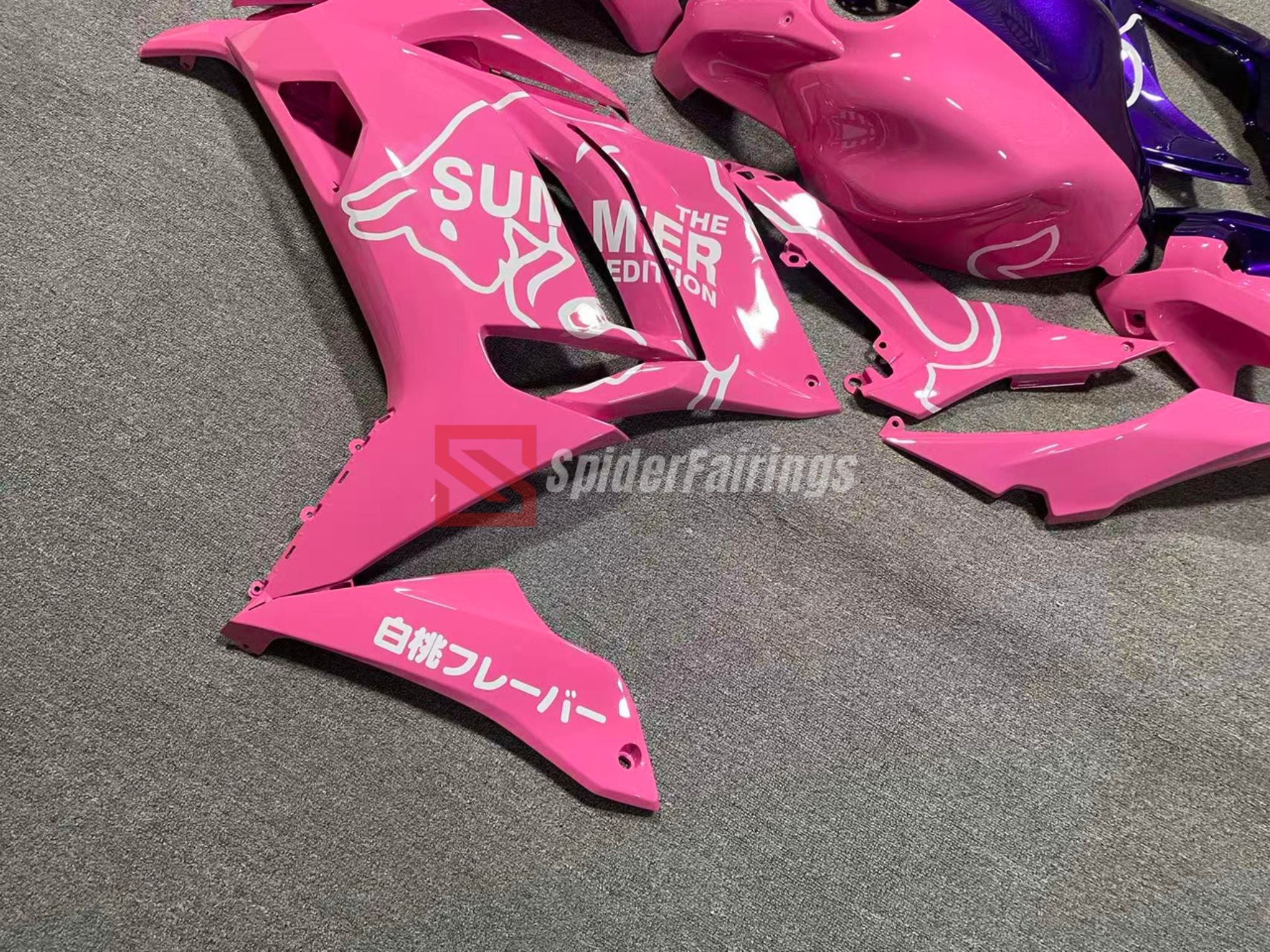 Purple and White Peach Pink Redbull-Kawasaki Ninja650 2020-2025