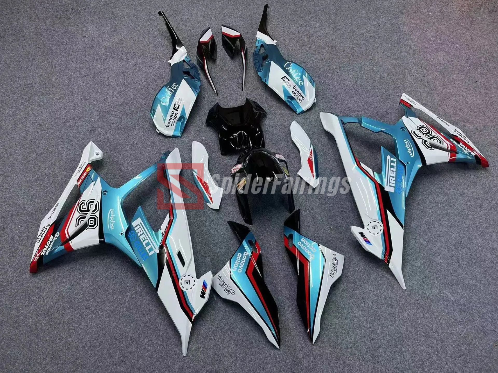 White and Cerulean-BMW S1000RR 2019-2022