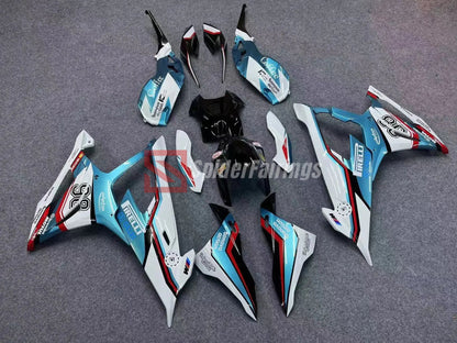 White and Cerulean-BMW S1000RR 2019-2022