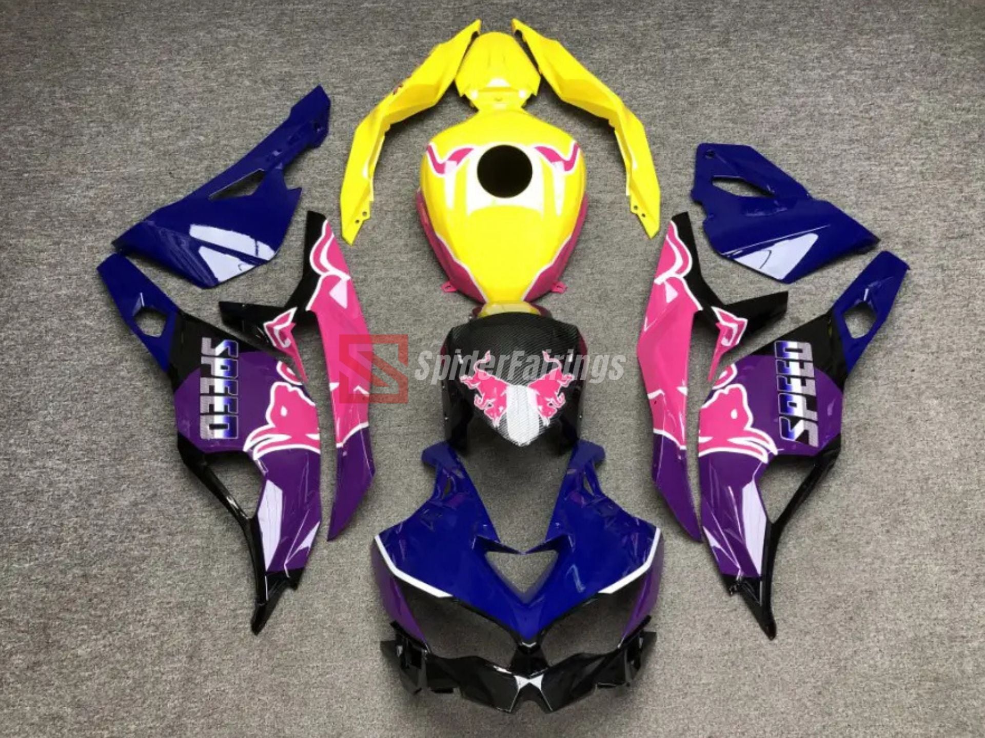 Yellow and Purple with Pink RedBull-Kawasaki-ZX4RR 2020-2024