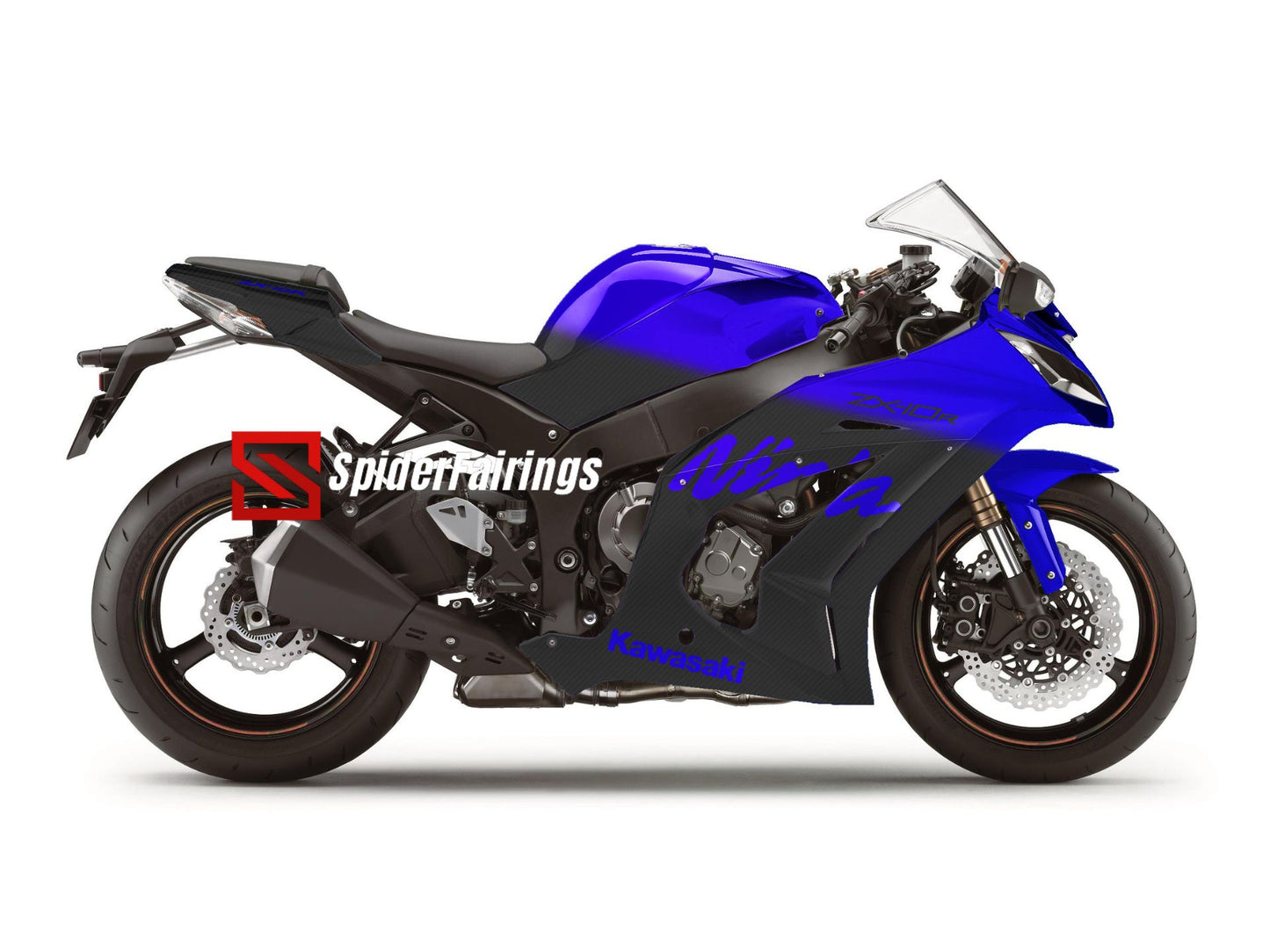 Carbon fiber fairing set with the blue and purple iridescent color-Kawasaki ZX-10R 2016