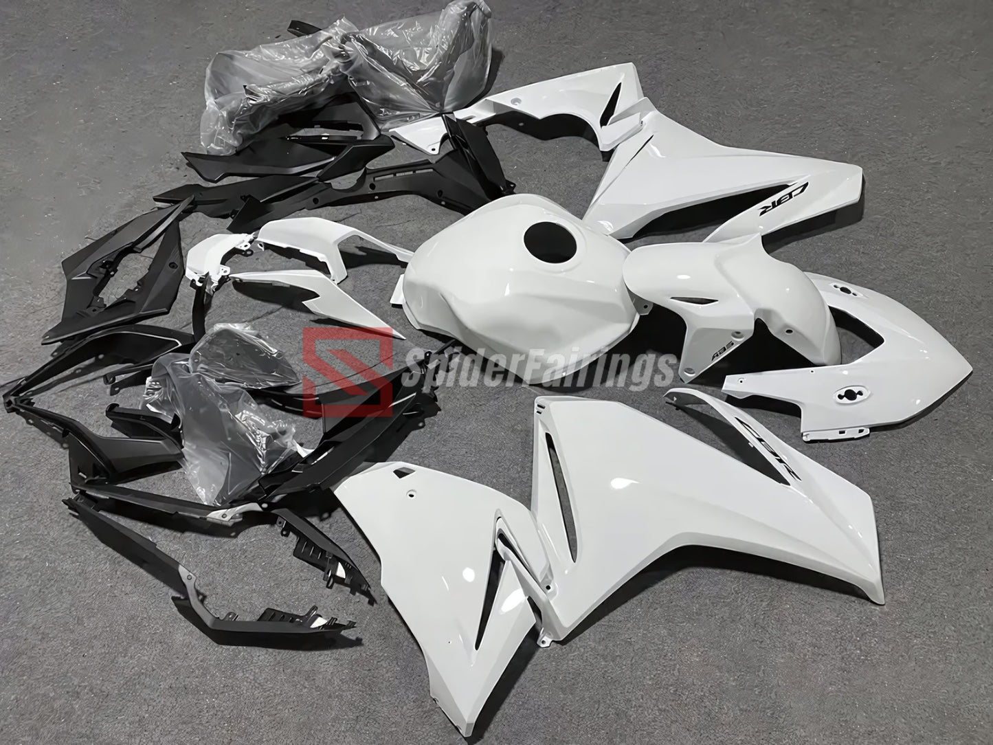 White-Honda CBR500R Fairings 2019-2023