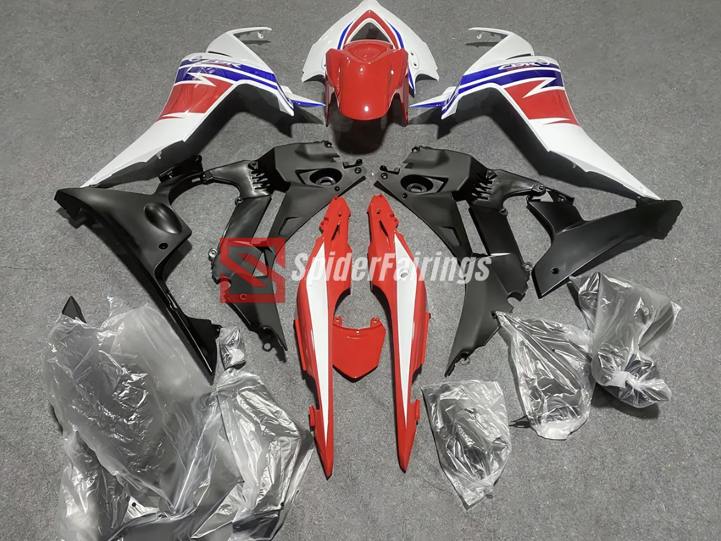 Red and White-Honda CBR500R Fairings 2013-2015