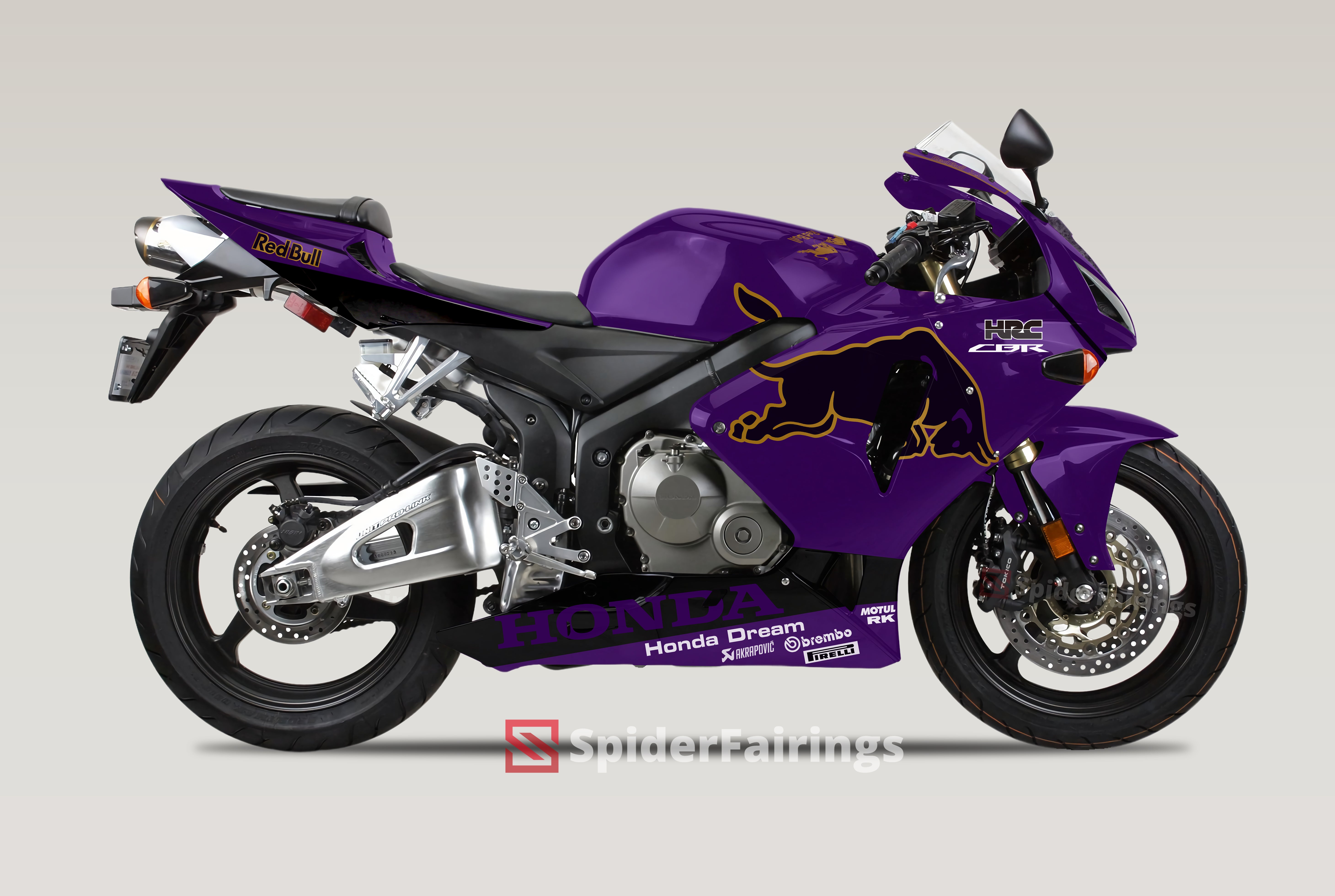 ns1　cbr600rr カウル　Red Bull Custom Red Bull Purple and Black Gold -Honda CBR600RR 2005-2006